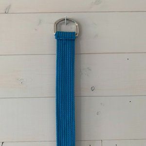 New Bright Blue Canvas D-Ring Belt 48" Long Accessory Women's